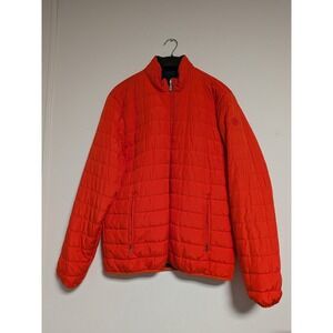Brooks Brothers Reversible Puffer Jacket Mens XL Orange Navy Thermore‎ 100185121